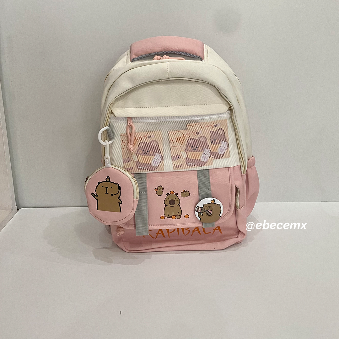 Mochila Capibara rosa